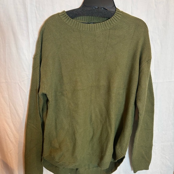 Men's Olive Green Long Sleeve Sweater - Picture 1 of 4